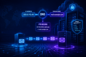 Reverse DNS و نقش آن در جلوگیری از اسپم شدن ایمیل سرور با نمایش سرور ایمیل، رکورد PTR و امنیت ارسال ایمیل