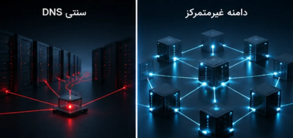 تفاوت سیستم DNS سنتی با دامنه های غیر متمرکز