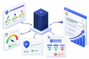 تأثیر انتخاب هاست بر سئو؛ نمایش ارتباط هاست با Core Web Vitals، TTFB، قطعی سرور، IP اشتراکی و رتبه گوگل